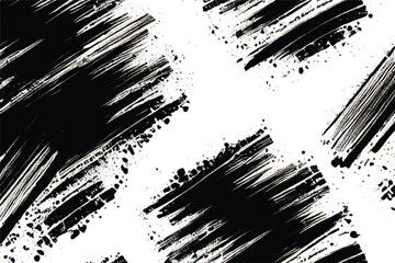 Vector brush strokes texture. Black and white grunge texture. Distressed uneven grunge background. Abstract distressed vector illustration. Black isolated on white. EPS10