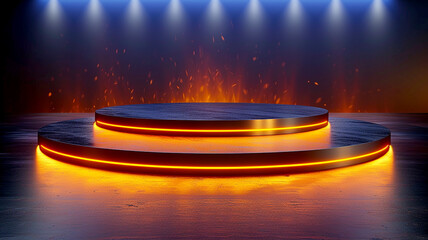 Fototapeta na wymiar 3d illustration empty podium with abstact background very realistic front view mock up