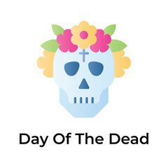 An amazing day of the dead icon in editable style, isolated on white background