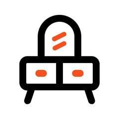 dressing table line icon