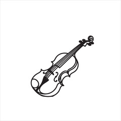 Obraz premium silhouettes of violin isolated on a white background.