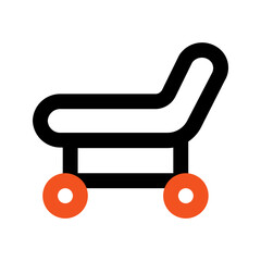 hospital bed line icon