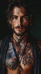 Personal expression: tattoo in a man, symbol of individuality, unique identity and creative self-expression, body art and personal style, embracing diversity and authenticity