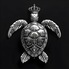 tribal tattoo of turtle using crown