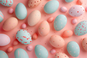 Fototapeta na wymiar Colorful Easter background full of decorated eggs