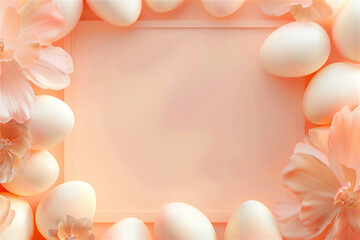 Naklejka na ściany i meble Colorful Easter background full of decorated eggs with copy space