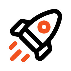 rocket line icon