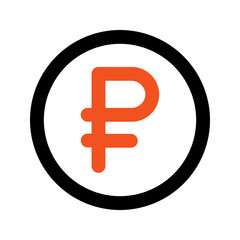 ruble line icon