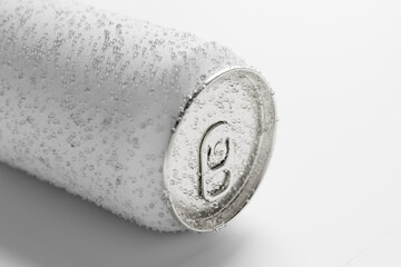 330ml Soda or Beer Can Mockups with Water Drops
