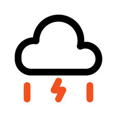 thunderstorm line icon
