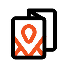 travel guide line icon