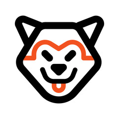 wolf line icon