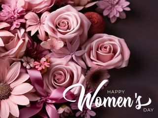 International Happy Women's Day. 8 March. Women's day banner design with copy space. Vector illustration