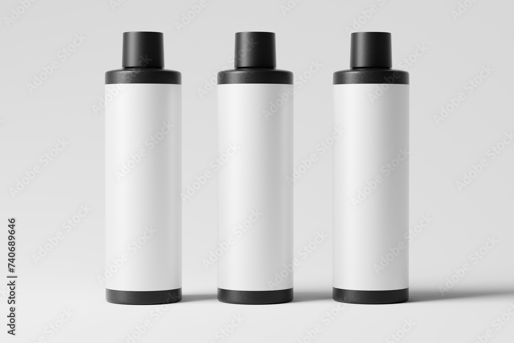 Wall mural black matte plastic bottle mockup