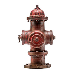 Fototapeta premium Old and rusty fire hydrant isolated on transparent background