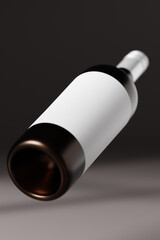 wine bottle mockups set featuring a red color glass wine bottle with a screw cap