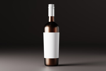 wine bottle mockups set featuring a red color glass wine bottle with a screw cap