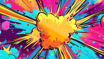 colorful comic explosion background - obrazy, fototapety, plakaty
