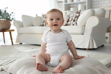 toddler with withe shirt mockup