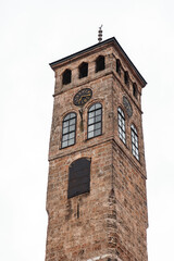 Fototapeta na wymiar The Sarajevski Sahat Kula is an Ottoman clock tower in Sarajevo, Bosnia and Herzegovina