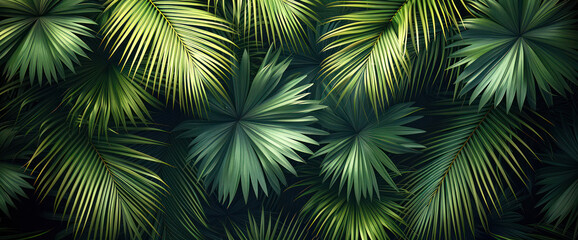 Green Leaves: Vibrant Foliage Texture with Refreshing Tropical Patterns, Bringing Freshness to Nature's Palette.