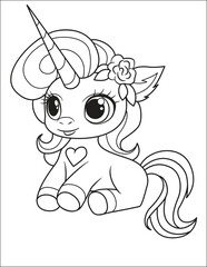 cute unicort coloring book for kids