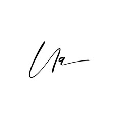 A hand-drawn signature logo design template
