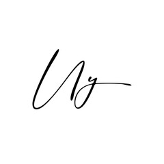 A hand-drawn signature logo design template