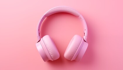pink headphones isolated