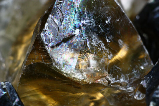 Composition fragment from pieces of glass of a free form. Abstract background, abstract picture.