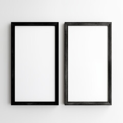 Vertical Picture Classical Black Frame Mockup hanging on White Wall Isolated Mockup HD, 4:5 ratio, poster frame mock up, 3d rendering