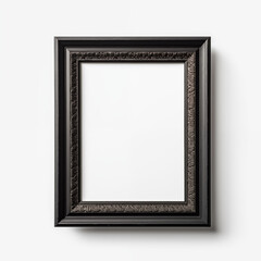 Vertical Picture Classical Black Frame Mockup hanging on White Wall Isolated Mockup HD, 4:5 ratio, poster frame mock up, 3d rendering
