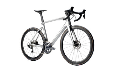 A silver bicycle. on White or PNG Transparent Background.