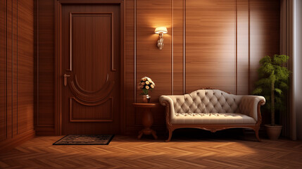 Classic luxury room wooden interior