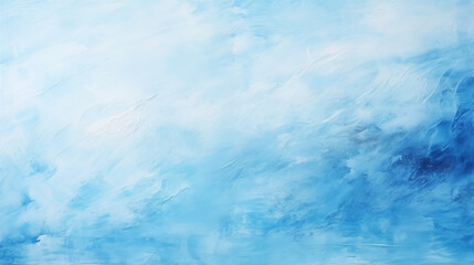Fototapeta na wymiar Closeup of abstract rough blue and white art painting texture