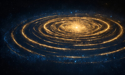 Obraz premium Abstract blue and gold wave particles bokeh background texture | Holiday concept background