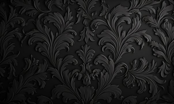 a black damask pattern