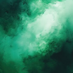 Abstract watercolor paint background by gradient deep green color