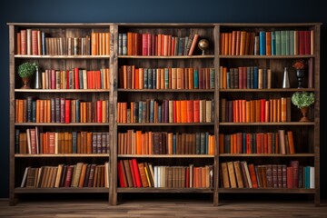 background of books on the shelves in the library