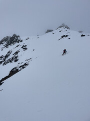 Backcountry skiing landscapes around Lech-Zurs in the Arlberg region, Austria