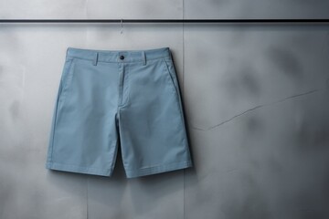 blue blank shorts isolated on gray modern seamless
