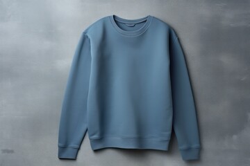 blue blank sweater isolated on gray modern seamless