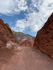 Scenes of colored mountains around Purmamarca in Jujuy Province, Argentina