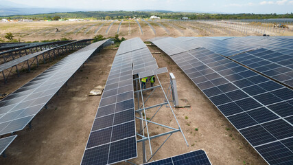Solar farm with fixed structure and bifacial module very big project