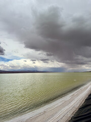 Lithium brine evaporation ponds in the altiplano in Jujuy Province, Argentina