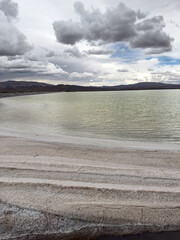 Lithium brine evaporation ponds in the altiplano in Jujuy Province, Argentina