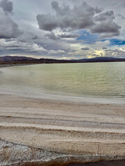 Lithium brine evaporation ponds in the altiplano in Jujuy Province, Argentina
