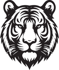 Fototapeta premium Best Tiger Head vector, Silhouette, illustration. 
