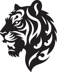 Best Tiger Head vector, Silhouette, illustration. 