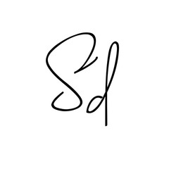 A hand-drawn signature logo design template	